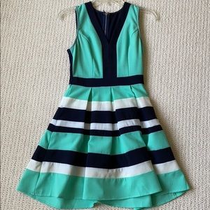 Blue and white dress